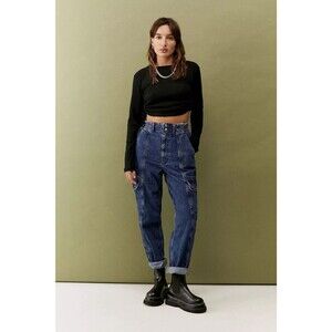 BDG Urban Outfitters Blaine Cargo Skate Jeans  High Rise Dark Marine Wash 26x 32